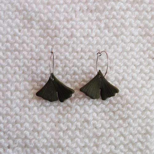 Créoles feuilles de gingko // collection "pluvia" // #1