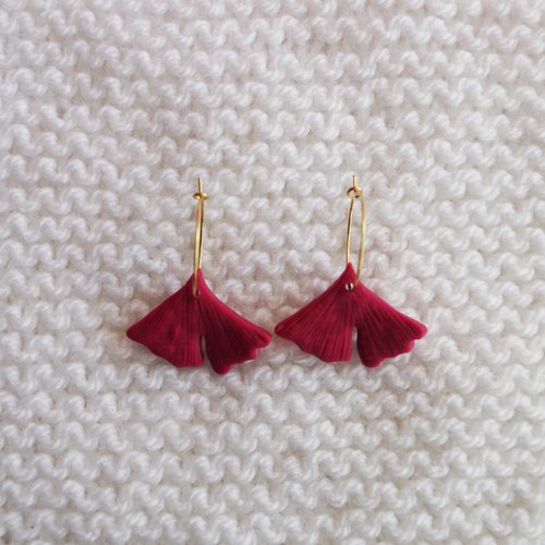 Créoles feuilles de gingko // collection "pluvia" // #3