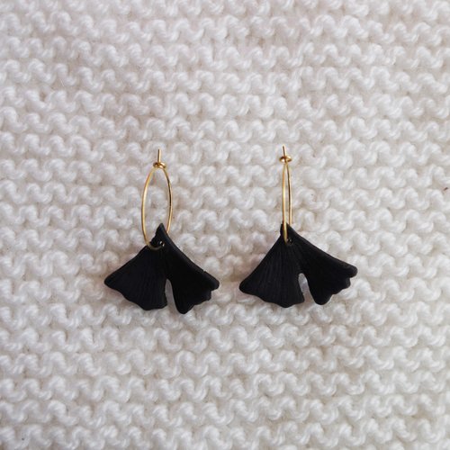 Créoles feuilles de gingko // collection "pluvia" // #4