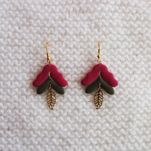Boucles d'oreilles feuilles // collection "pluvia" // #3
