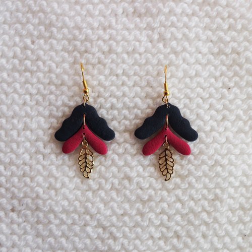 Boucles d'oreilles feuilles // collection "pluvia" // #4