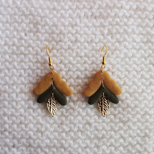 Boucles d'oreilles feuilles // collection "pluvia" // #6