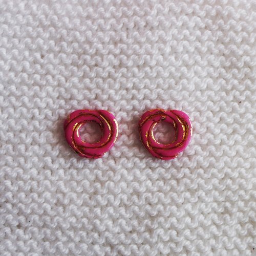 Pampilles interchangeables pour créoles // collection "sagitta" // modèle rose #1