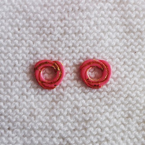 Pampilles interchangeables pour créoles // collection "sagitta" // modèle rose #2