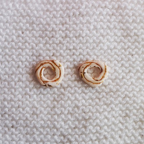 Pampilles interchangeables pour créoles // collection "sagitta" // modèle rose #4