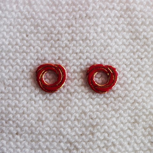 Pampilles interchangeables pour créoles // collection "sagitta" // modèle rose #5