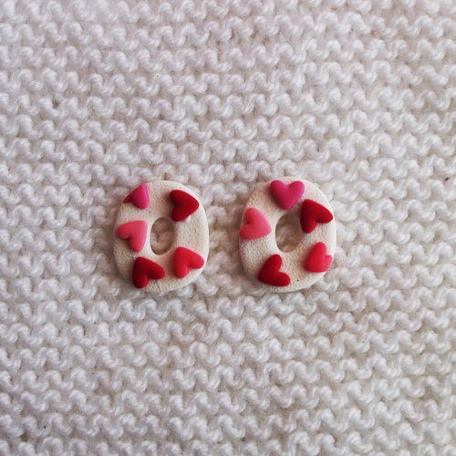 Pampilles interchangeables pour créoles // collection "sagitta" // modèle ovale cœurs #1