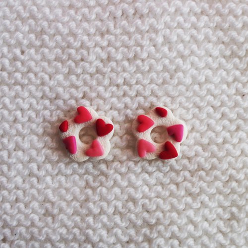 Pampilles interchangeables pour créoles // collection "sagitta" // modèle fleur cœurs #1