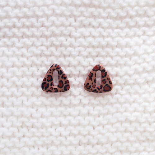 Pampilles interchangeables pour créoles // collection "leonis" // modèle triangle léopard #1