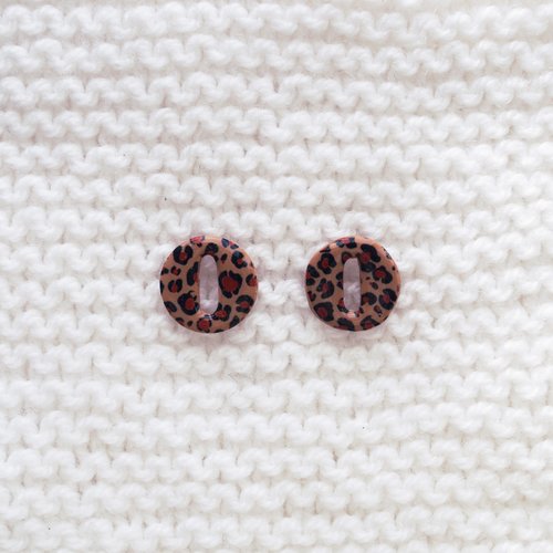 Pampilles interchangeables pour créoles // collection "leonis" // modèle rond léopard #1