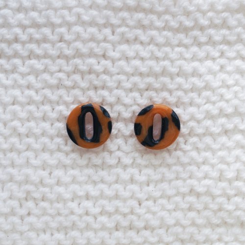 Pampilles interchangeables pour créoles // collection "leonis" // modèle rond tortoise #1