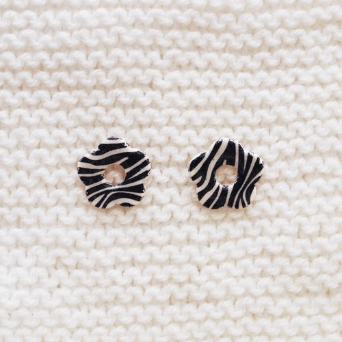 Pampilles interchangeables pour créoles // collection "leonis" // modèle fleur zèbre