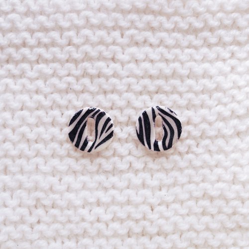 Pampilles interchangeables pour créoles // collection "leonis" // modèle rond zèbre