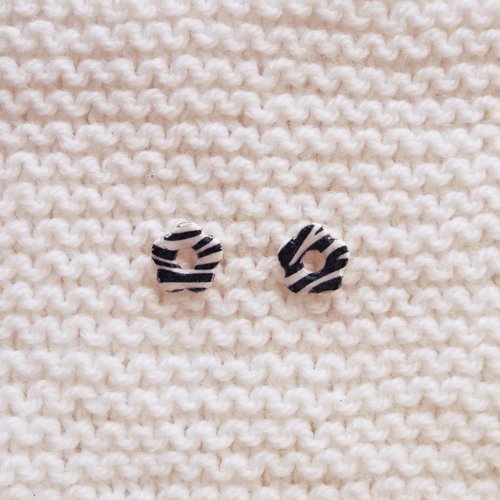 Pampilles interchangeables pour créoles // collection "leonis" // modèle petite fleur zèbre