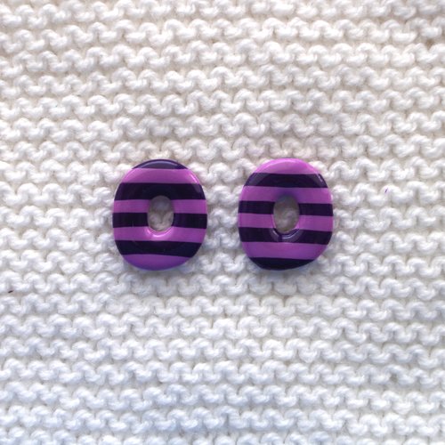 Pampilles interchangeables pour créoles //  collection "norma" // modèle ovale violet
