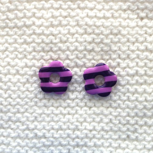 Pampilles interchangeables pour créoles // collection "norma" // modèle fleur violet