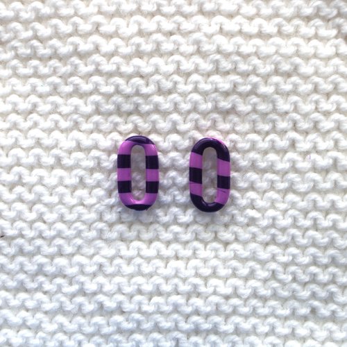 Pampilles interchangeables pour créoles //  collection "norma" // modèle allongé violet
