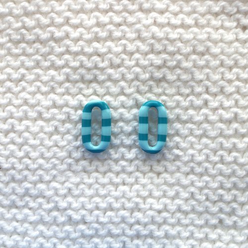 Pampilles interchangeables pour créoles //  collection "norma" // modèle allongé bleu