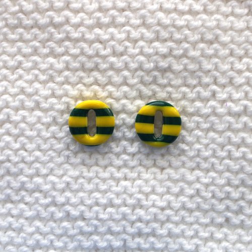 Pampilles interchangeables pour créoles // collection "norma" // modèle rond jaune & vert