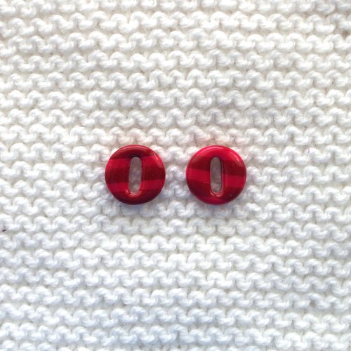 Pampilles interchangeables pour créoles // collection "norma" // modèle rond rose & rouge