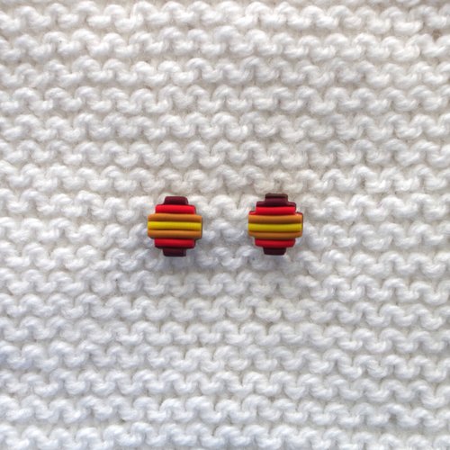 Boucles d'oreilles // collection "lacerta" // modèle losange #1