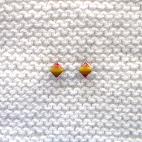 Boucles d'oreilles // collection "lacerta" // modèle petit losange #1