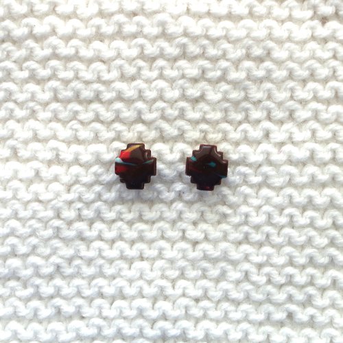 Boucles d'oreilles // collection "lacerta" // modèle losange #2