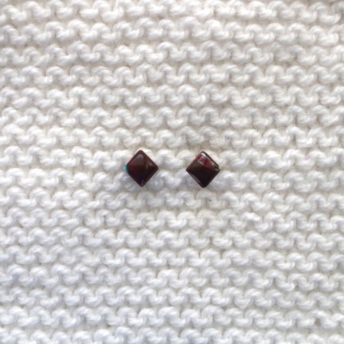 Boucles d'oreilles // collection "lacerta" // modèle petit losange #2