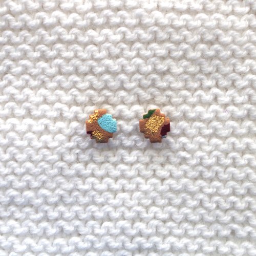 Boucles d'oreilles // collection "lacerta" // modèle losange #3