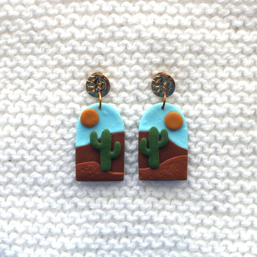 Boucles d'oreilles // collection "lacerta" // modèle paysage #1