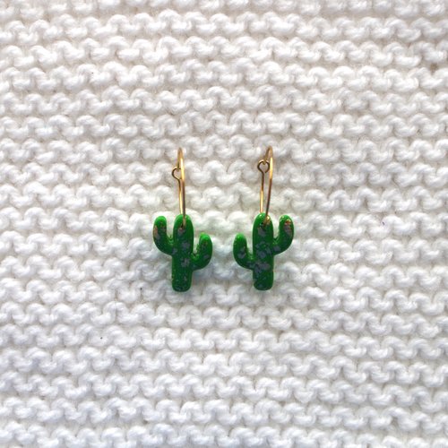 Créoles fines // collection "lacerta" // modèle cactus #2