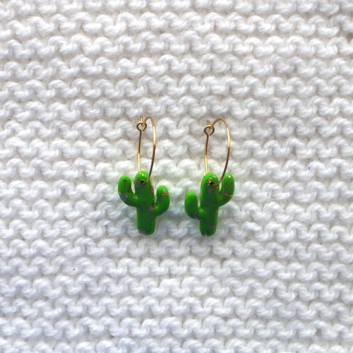 Créoles fines // collection "lacerta" // modèle cactus #3