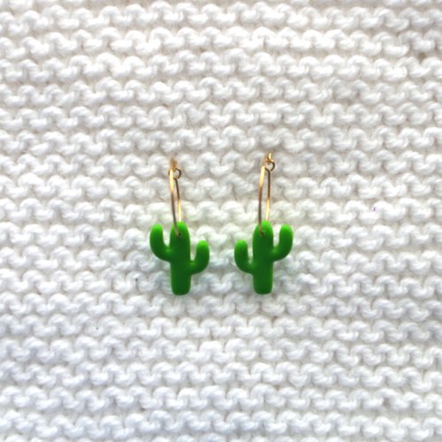Créoles fines // collection "lacerta" // modèle cactus #4