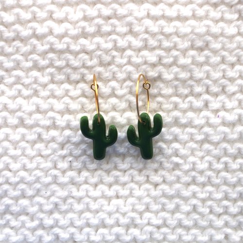 Créoles fines // collection "lacerta" // modèle cactus #5