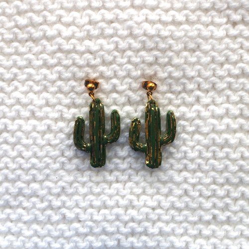 Boucles d'oreilles // collection "lacerta" // modèle cactus #1