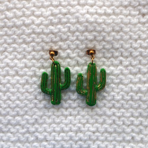 Boucles d'oreilles // collection "lacerta" // modèle cactus #2