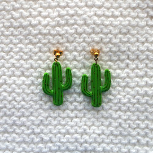 Boucles d'oreilles // collection "lacerta" // modèle cactus #4
