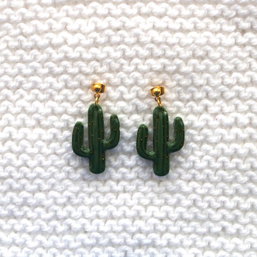 Boucles d'oreilles // collection "lacerta" // modèle cactus #5