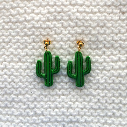 Boucles d'oreilles // collection "lacerta" // modèle cactus #6