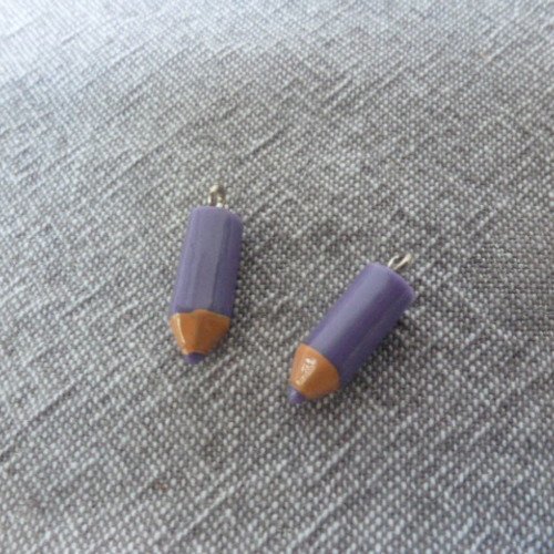 Breloques petits crayons de couleur violet (x1)
