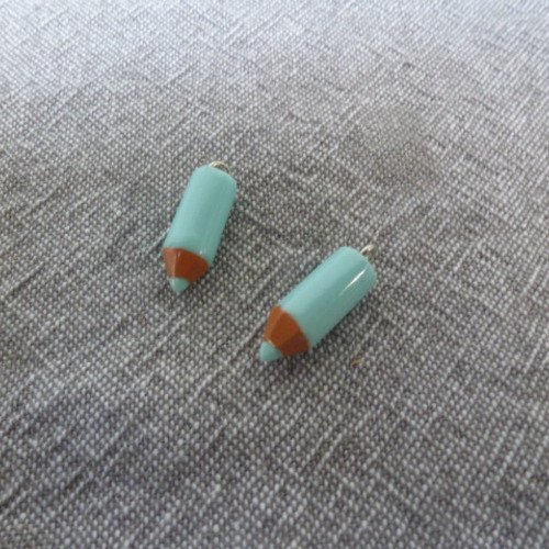 Breloques petits crayons de couleur bleu ciel (x1)