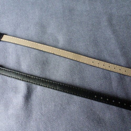 Bracelet en cuir artificiel  noir 15-19cm (x1)