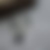 Pompons franges noir et argent 12x5mm (x1)