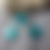 Cabochons en verre model oeil de chat turquoise 20mm (x1)