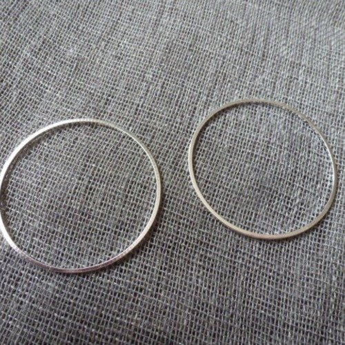 Grand anneaux intercalaire argenté 40mm (x1)
