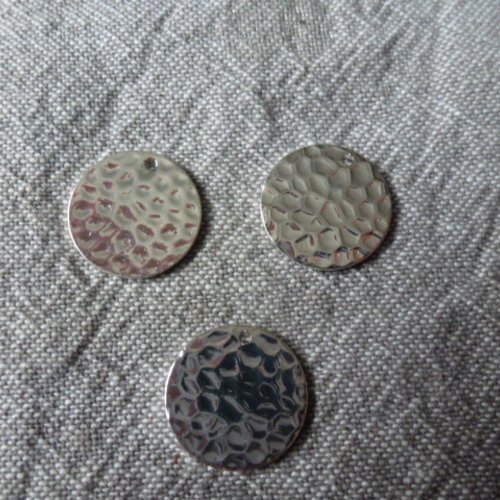 Pendentif ethnique sequin argent  15mm (x1)