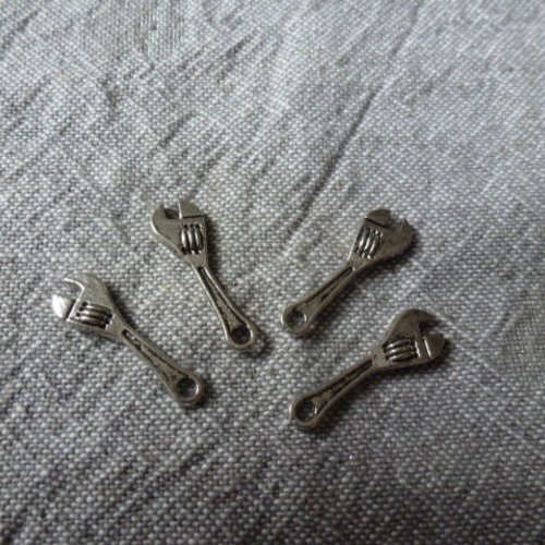 Breloque clefs à molette argenté 25mm x 7mm (x1)