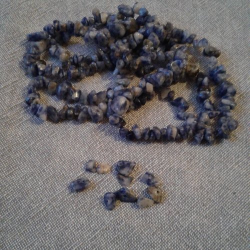Fil de perle chips bleu marbré  (×1)