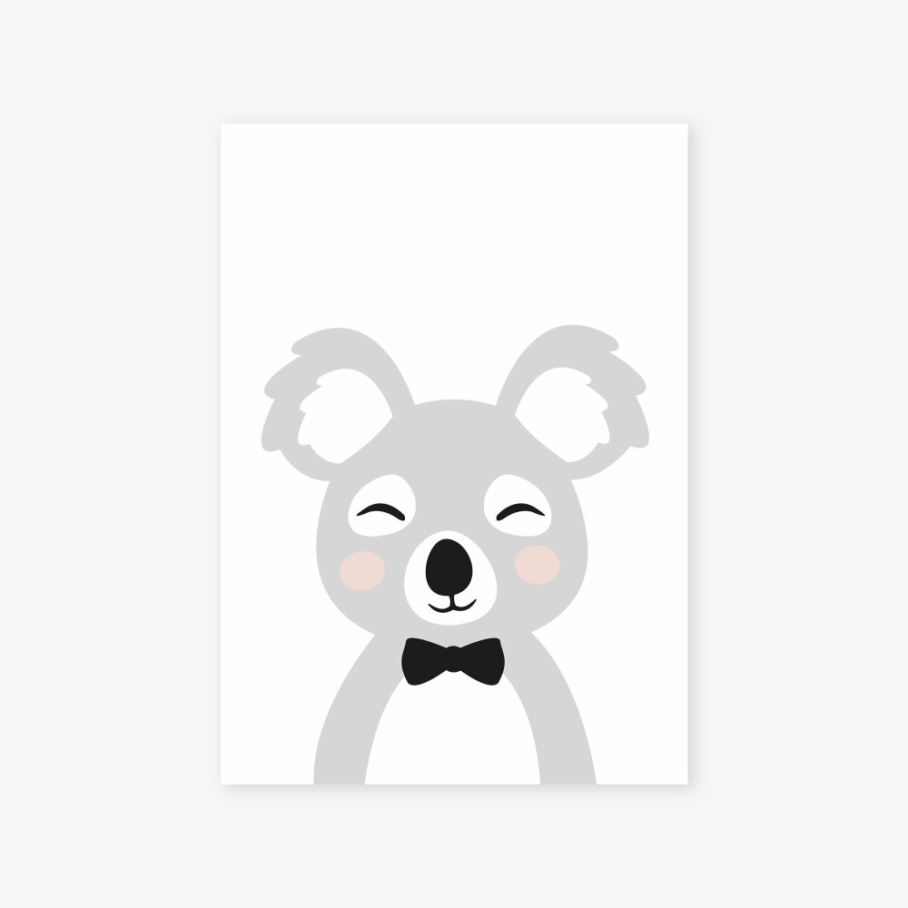 Poster Bebe Koala Personnalise A3 Cadeau Naissance Chambre Enfant Bebe Decoration Fille Ou Garcon Affiche Animaux Gris Et Blanc Un Grand Marche