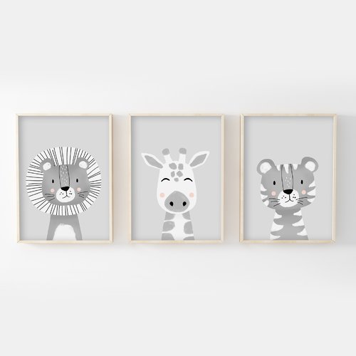 Decoration Chambre Enfant Cadeau Naissance Bebe Nouveau Ne Affiche Lion Fille Ou Garcon Poster Animaux Safari Un Grand Marche